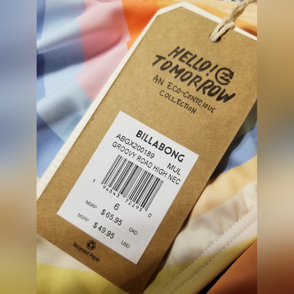 NWT BILLABONG GIRLS GROOVY ROAD HIGH NECK TWO PIECE SWIM SET  LITTLE BIG KIDS - Picture 7 of 7